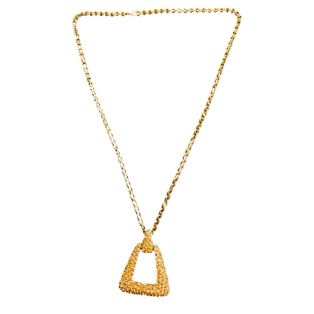 Vintage 1970’s Sarah Coventry Bright‎ Gold Statement Pendant Necklace, Signed